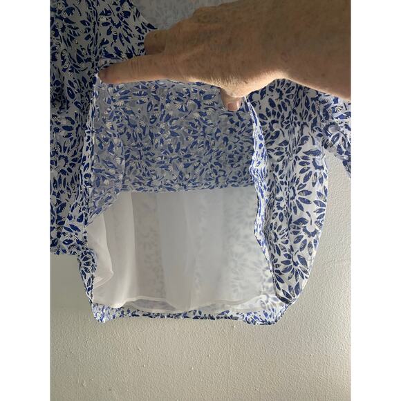 Ann Taylor Tie Back Puff Sleeve Short sleeve top blouse sx LG NWT - Picture 8 of 12